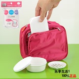 日本进口INOMATA密封肥皂盒 带盖沥水香皂盒 旅行出差便携式皂盒