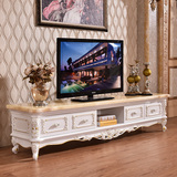大理石电视柜实木地柜烤漆白色描金银卧室储物柜组合客厅家具特价