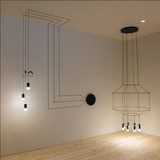 北欧后现代创意吊灯简约艺术客厅展厅楼梯led线条几何造型图吊灯