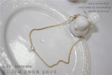 韩国进口代购正品14k纯金 简约气质天然珍珠 细手链