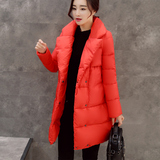 零五七一世家2016新款冬季韩版时尚女装棉衣修身中长款加厚棉服女
