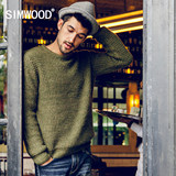 Simwood2016新款欧美加厚休闲男士马海毛宽松毛衣粗针织毛衣潮