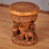泰国工艺品 实木换鞋凳 东南亚木雕大象凳子 客厅创意招财凳子