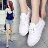 阿么2016夏新款圆头纯色小白鞋韩版学生板鞋休闲低跟运动单鞋女鞋