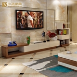 伸缩电视柜 简约现代时尚板式客厅烤漆电视柜 1.8米2米地柜组合
