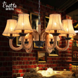 LOFT美式麻绳吊灯餐厅复古店铺灯具创意个性咖啡厅酒吧服装店吊灯