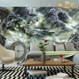 中式大型壁画3D立体墙纸电视背景墙无纺布壁纸影视墙客厅玉雕山水
