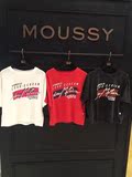 Moussy专柜正品代购 2016秋冬新品字母高腰短款T恤0109AA90-6170