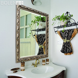 BOLEN 欧式卫浴镜子壁挂 浴室镜卫生间镜子装饰镜 洗手间大镜子