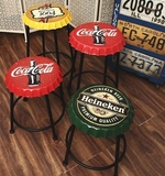 美式复古工业风餐椅啤酒盖铁艺椅子  创意酒瓶盖休闲咖啡桌椅餐桌