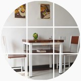 包邮小户型可折叠旋转餐桌椅家用伸缩双层省空间简约钢木吃饭桌子