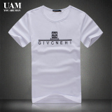UAM2015丝光莫代尔棉修身男士短袖t恤 青年白色大码短袖t恤男潮68