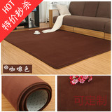 秋冬季纯色珊瑚绒客厅地毯茶几长方形床边满铺卧室地毯家用可定制