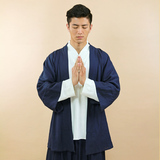 【静若心莲】HFW-0003舒适纯麻棉麻中国风中式改良汉服居士服外套