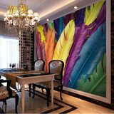 大型壁画个性3d欧式墙纸 床头餐厅卧室客厅电视背景墙壁纸 羽毛