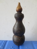 清代晚期至民国黑漆老木雕葫芦罐古董老物件民俗品古玩真品包老