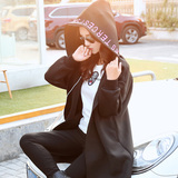 风衣2016女韩版学生太空棉修身大衣外套中长款长袖女式连帽风衣