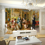 塞拉维欧洲宫廷人物油画墙纸壁画现代简欧风格客厅电视墙壁纸墙布