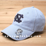 美式街头ncaa大学联盟天蓝色软顶运动棒球帽子出口孤品定制刺绣