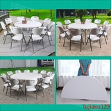 金属圆形折叠圆桌饭桌户型简约酒店家用折叠桌简易方桌正方形餐桌