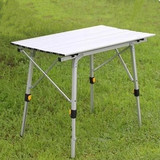 包邮户外铝合金折叠桌子 便携式露营可升降桌 野餐桌椅 宣传桌子