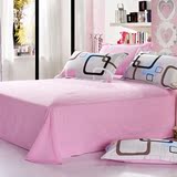 全棉粉色纯色简约床单 纯棉被单160*230 230*250加大*270单件