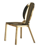 北欧宜家不锈钢酒店靠背餐椅创意简约现代休闲家用餐厅全金属椅子
