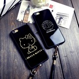 日韩卡通iPhone6s plus手机壳皮挂绳苹果6保护套硅胶猫咪5s镜面女