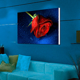 现代无框画客厅装饰画餐厅画卧室床头挂画单幅画浪漫性感蓝玫瑰花