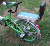 把彩色坐垫铭客自行车后座垫带靠背山地车加厚后坐垫儿童座椅扶手