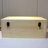 包邮木箱子收纳箱带锁实木 储物箱证件收纳盒木质整理箱带盖大号