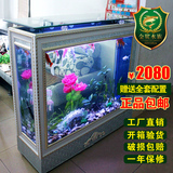鱼缸水族箱 欧式屏风生态免换水超白玻璃金鱼缸1米 1.3米 1.6米