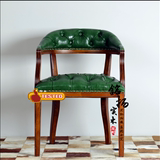美式拉扣实木餐椅 新古典做旧软包皮艺餐椅 法式咖啡厅休闲单人椅