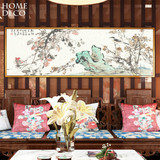 新中式花鸟画客厅现代装饰画卧室书房挂画餐厅壁画有框墙画横幅