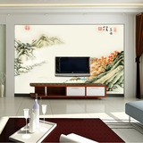 涂图木大型壁画壁纸墙纸现代中式客厅沙发电视背景墙国画山水壁画