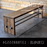 组合长条办公桌条形凳实木美式工业风大餐桌椅大型会议桌饭店桌椅
