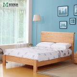 现代简约实木床成人单人床1.2米1米橡木双人床1.5米原木北欧定做