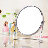 绿意化妆镜子便携折叠台式梳妆镜随身公主镜双面镜简约书桌镜大号