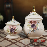 现代家居新中式陶瓷工艺储物罐软装饰实用摆件样板房客厅乔迁礼品