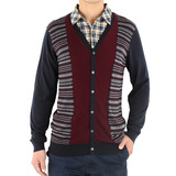 品牌剪标 针织衫男士毛衣韩版修身衬衣领假两件拼色中年套头外套