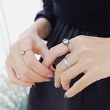 韩国进口正品代购甜美复古小物仿古设计水钻宝石磨砂宽版戒指环饰