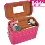 双层化妆包 韩国大容量化妆箱 复古手提女包收纳箱盒化妆盒