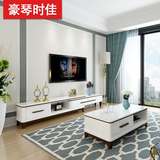 大理石可伸缩电视柜茶几组合套装现代简约客厅烤漆卧室电视机柜