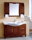 蒙娜丽莎 浴室卫浴柜组合 橡木落地式 洗脸洗手陶瓷台盆1.2米长