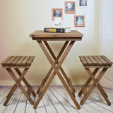 简易实木折叠方桌子便携式小餐桌家用阳台书桌宜家简约复古咖啡桌