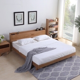 北欧宜家全实木1.8米双人床全橡木日式简约现代USB插座床卧室家具