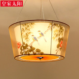 新中式吊灯简约现代客厅餐厅吊灯布艺国画古典创意个性卧室吊灯