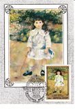 苏联极限片1984年-馆藏法国名画 雷诺阿拿鞭子的小女孩5578型张芯
