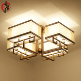 新中式吸顶灯现代客厅灯具简约创意卧室LED灯饰复古正方形书房灯