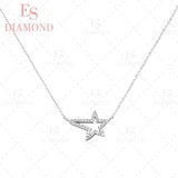 ES钻石 18k金五角星钻石吊坠 黄金白金钻石项链女 群镶超闪款正品